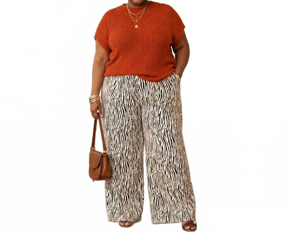 NEW THE SANG faux leather zebra print pants - plus in black/ white